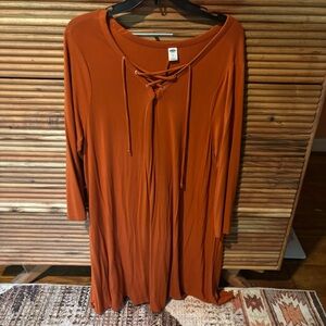 Old Navy Terracotta Lace-Up Dress